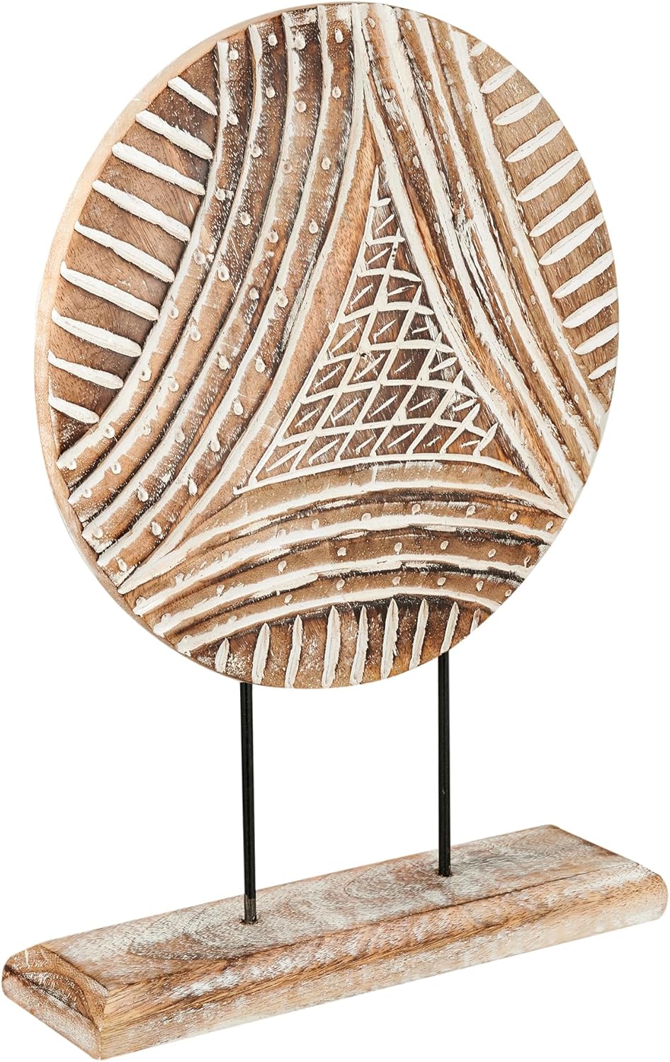 Housewarming Gifts Farmhouse Table Sculpture Home Decor Statue Mandala Carved for Modern Home 10" x 14", Living Room, Fireplace Mantel Shelf, Table and Entryway Decor Stand (Design 1)
