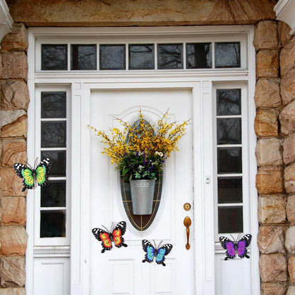 Yungeln Metal Wall Art, 4PCS Metal Bumble Bee Wall Decor, 3D Iron Bee Art Sculpture Hanging Wall Decorations for Outdoor Home Garden