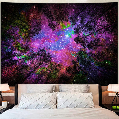 Miytal Blacklight Waterfall Tapestry - UV Reactive Glow in the Dark Neon Forest Wall Hanging, Vibrant Nature Landscape Wonderland for Bedroom, Living Room Decor - 51.2" x 59.1"