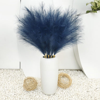 Ouddy Decor 8 Pcs Faux Pampas Grass Decor 38''/97cm Tall Artificial Large Pompous Pompas Floral Fluffy Fake Plants Floor Vase Filler for Wedding Kitchen Home Boho Decorations, Mixed Beige