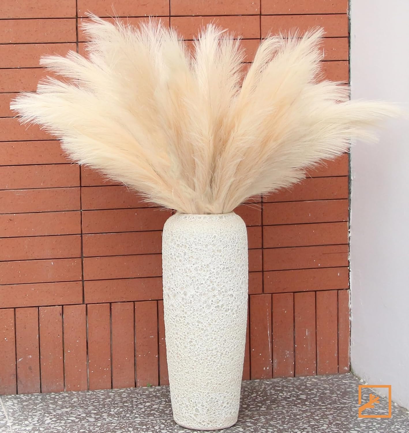 ZIFTY 7-Pcs 38"/3.1FT Faux Pampas Grass Large Tall Fluffy Artificial Fake Flower Bedroom Decor Boho Decor Bulrush Reed Grass for Vase Filler Farmhouse Home Wedding Decor (Beige Mixed)