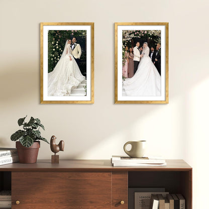 upsimples 8x10 Picture Frame, Display Pictures 5x7 with Mat or 8x10 Without Mat, Wall Hanging Photo Frame, Black, 1 Pack - Colors B