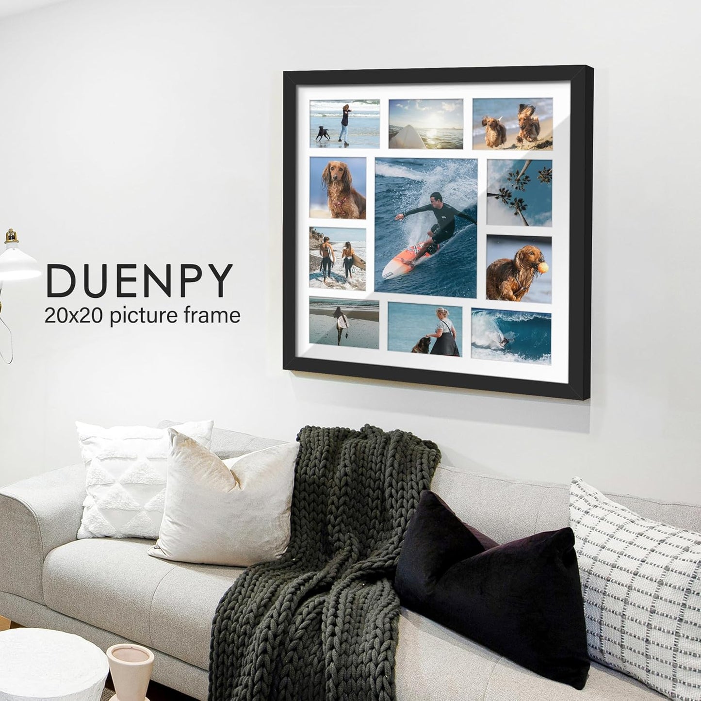 DUENPY 14x26 Collage Picture Frame 4x6 Collage Picture Frame Displays Twelve 4x6 inch Photos Available Horizontal Wall Mounting Display and Vertical Black - Colors A