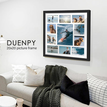 DUENPY 14x26 Collage Picture Frame 4x6 Collage Picture Frame Displays Twelve 4x6 inch Photos Available Horizontal Wall Mounting Display and Vertical Black - Colors A