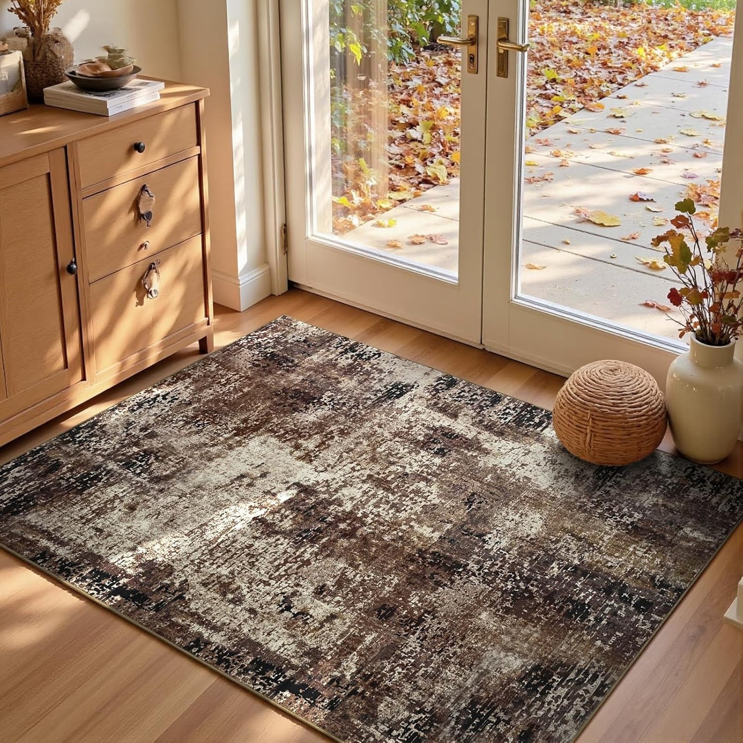 Ompaa 2x6 Rug Runners for Hallways Kitchen Runner Rug Non Slip Washable Grey Long Runner Rugs with Rubber Backing Soft Abstract Carpet Runner for Hallways, Kitchen, Bedroom, Bathroom, Entryway - Colors A