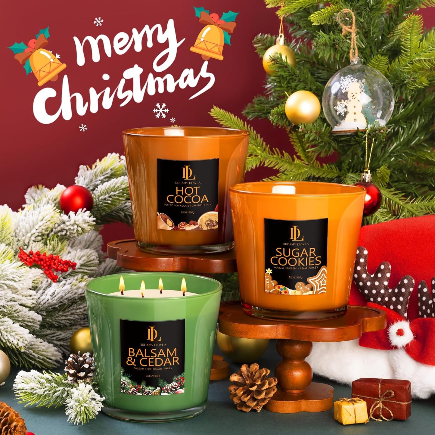 Scented Candles Set, 4 Pack Soy Candles for Home Scented, Candle Gifts for Men Women, Scents of Pineapple Cocktail/Coconut Vanilla/Pink Sands/Bahamian Breeze