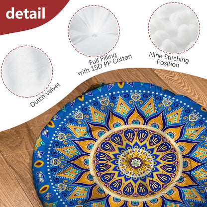 Mandala Meditation Cushion, Boho Meditation Mat, Meditation Pillows for Sitting on Floor, Cushions for Sitting in Home and Outdoor, Square Floor Pillow Cushion Seating for Yoga Accessories 22'' X 22''