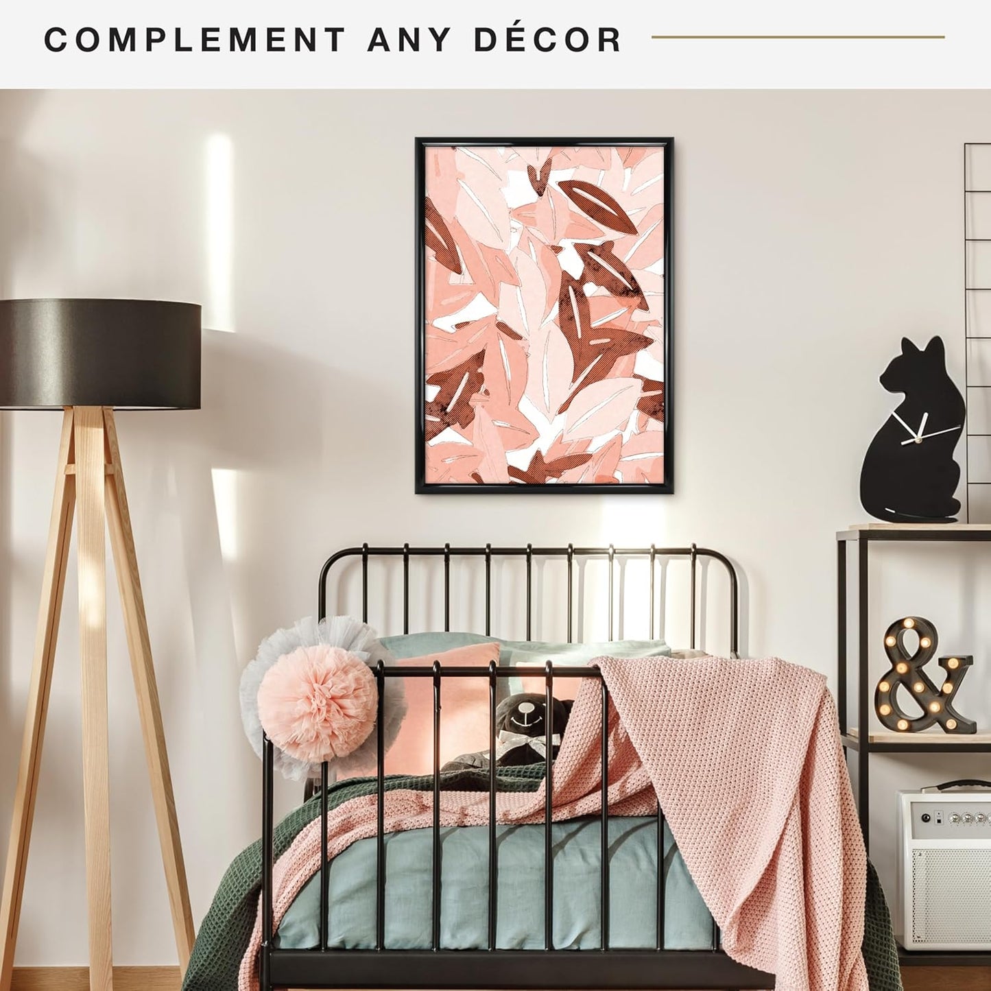 MCS Trendsetter 24x36 Poster Frame Black High-Gloss, Vertical & Horizontal Wall Hanging Large Picture Frame for Photos, Posters & Art Prints (1-Pack)