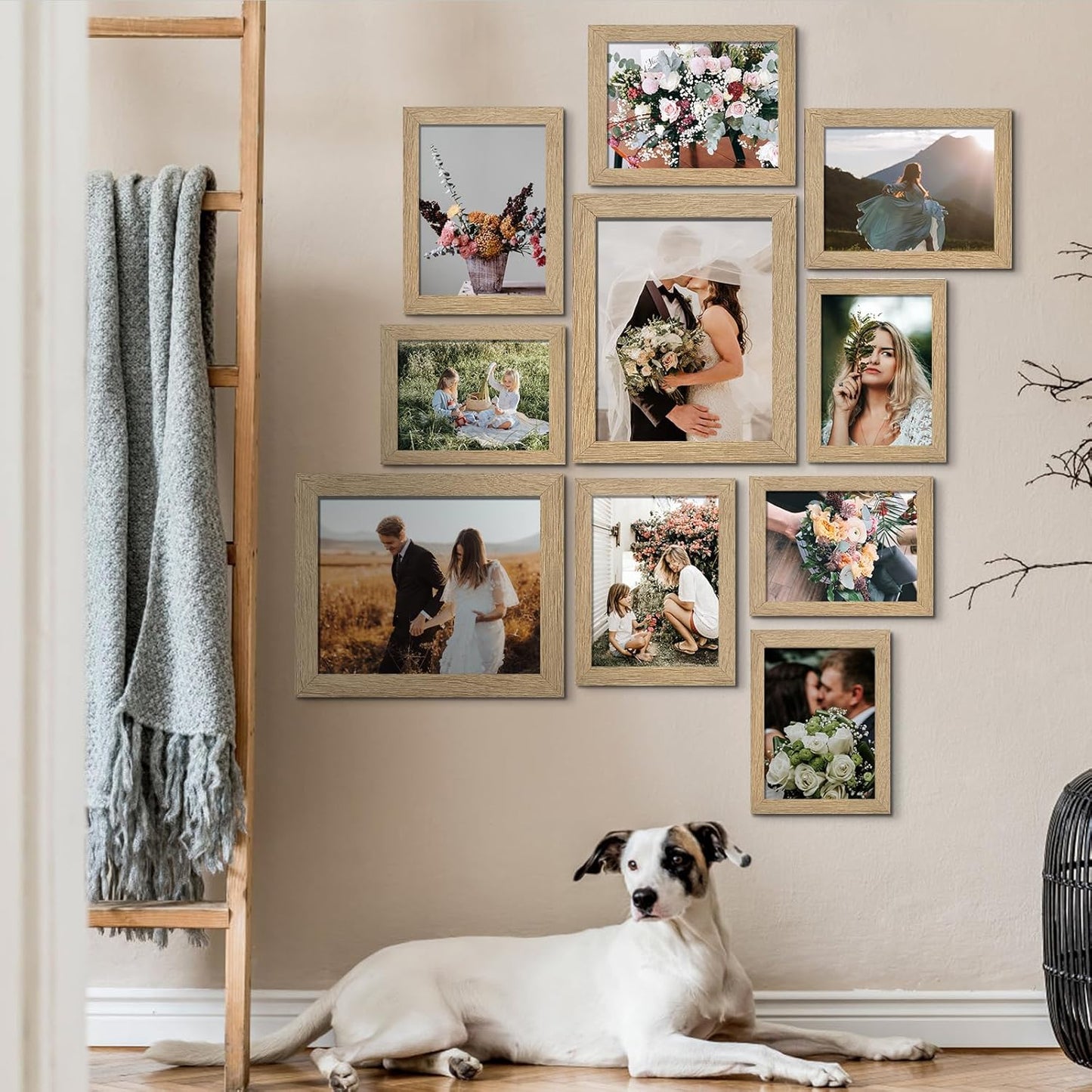 LUCKYLIFE Picture Frames Collage Wall Decor 10-Pack, Gallery Wall Frame Set with 8x10 5x7 4x6 Frames in 3 Different Finishes