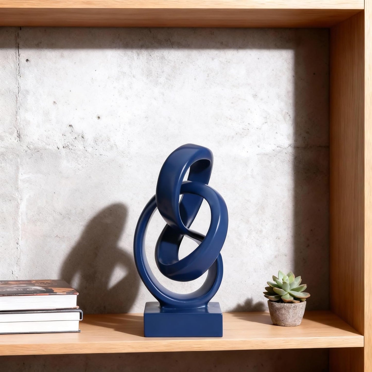 DOVDOV Abstract Black Knot Sculpture, Geometric Decor, Black Decorative Piece for Living Room Coffee Table or Bookshelf Top, Office Coffee Table or Entryway Console Decor.