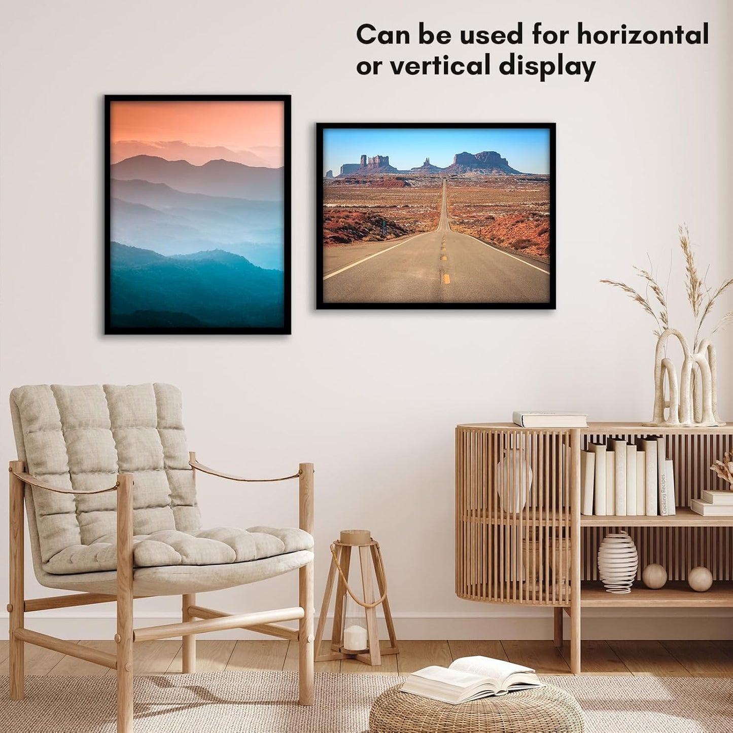 Americanflat 24x36 Poster Frame with Polished Plexiglass - Streamline Collection - Thin Border Picture Frame for Wall Display - Hanging Hardware Included - Black - Colors B