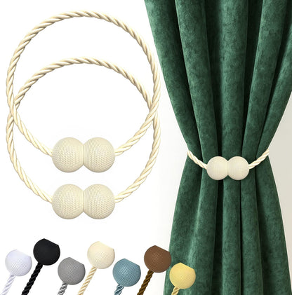 Hion Magnetic Curtain Tiebacks Black 2pcs, Curtain Tiebacks Buckles Holdbacks Holders Hooks Clip for Home Outdoor Bedroom Office Decorative Curtain