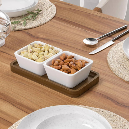 Bathroom Vanity Tray for Countertop - Bamboo Organizer Tray for Dresser Tops, Toilet, Perfume Small Decorative Tray Wood Tray for Home Decoration 11.81” L x 6.1” W x 0.79” H Black