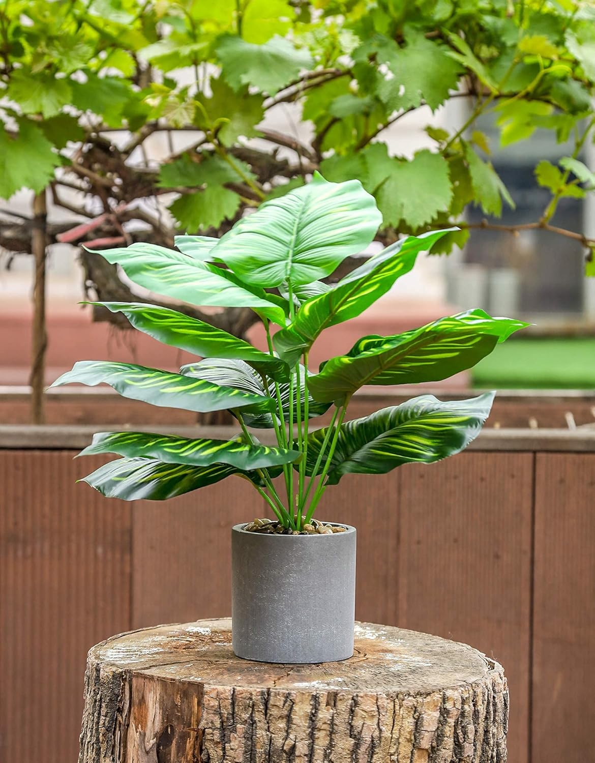 2pcs Fake Plants 16" Faux Plants Artificial Tropical Plants Indoor for Home Office Desk Kitchen Bathroom Table Shelf Decor