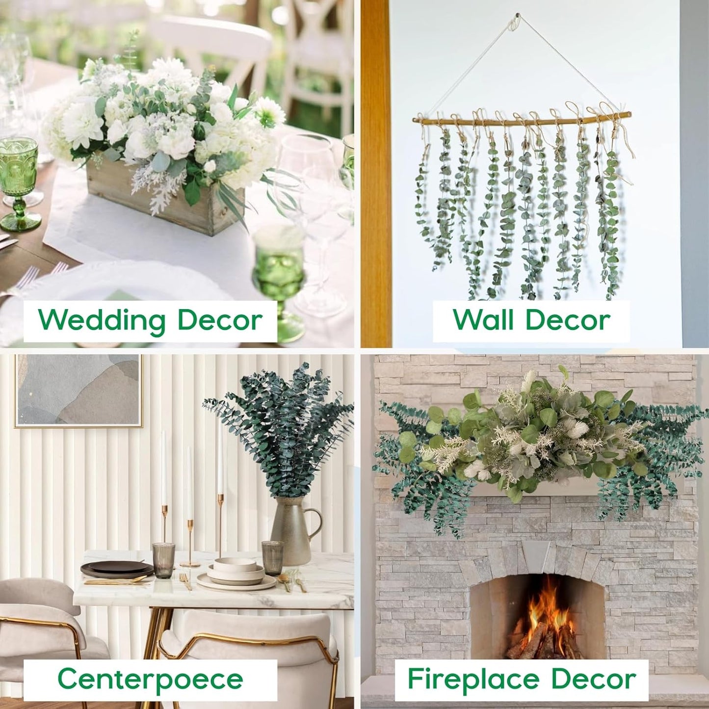 NKYUX 12 Pcs Preserved Dried Eucalyptus Stems, 17" Natural Branches for Shower Hanging, Real Dried Flowers for Vase Filler, Fresh Eucalyptus Leaves, Garland, Wedding, DIY