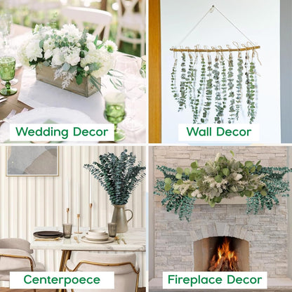 NKYUX 12 Pcs Preserved Dried Eucalyptus Stems, 17" Natural Branches for Shower Hanging, Real Dried Flowers for Vase Filler, Fresh Eucalyptus Leaves, Garland, Wedding, DIY