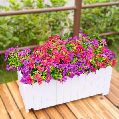 16 Bundles Artificial Fake Flowers Plants for Outdoors Spring Summer Decor,Faux Flowers Plant Silk Daisy UV Resistant for Outside Planters Front Porch Patio Yard Garden Home(Red,Purple,Yellow,Fuchsia)