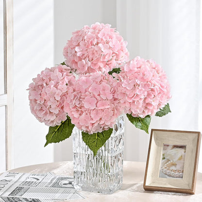 MARTINE MALL 3Pcs 21in Hydrangea Artificial Flowers, Latex Real Touch Hydrangeas Lifelike Large Hydrangea Flowers for Home Decor Party Arrangements Wedding Bouquets Centerpieces (Blue)