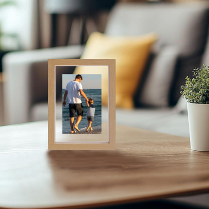CORE ART 8x10 Floating Picture Frame,Double Plexglass Floating Frame for 5x7,4x6 Pictures,Wall or Tabletop Display,Black
