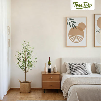 Olive Tree Artificial Indoor, 7 FT Faux Olive Trees with Planter, Fake Tall Plants with Natural Trunk and Lifelike Fruits for Home Office Decor(1, 7FT)