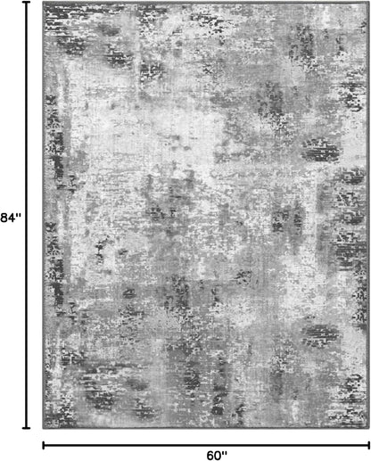Ompaa 2x6 Rug Runners for Hallways Kitchen Runner Rug Non Slip Washable Grey Long Runner Rugs with Rubber Backing Soft Abstract Carpet Runner for Hallways, Kitchen, Bedroom, Bathroom, Entryway - Colors A