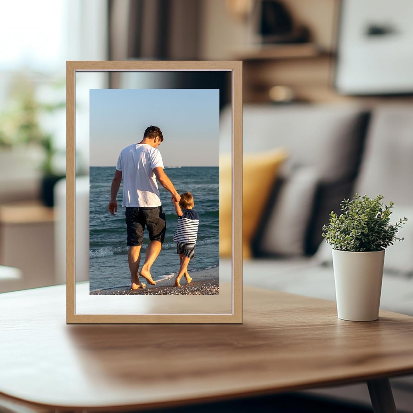 CORE ART 8x10 Floating Picture Frame,Double Plexglass Floating Frame for 5x7,4x6 Pictures,Wall or Tabletop Display,Black