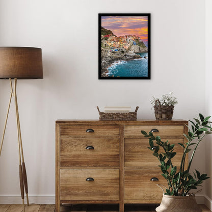 Americanflat 12x18 Poster Frame with Shatter-Resistant Glass - Signature Collection - Gallery-Style Frames Made of Engineered Wood - Photo Frame for Wall Display - Black - Colors B