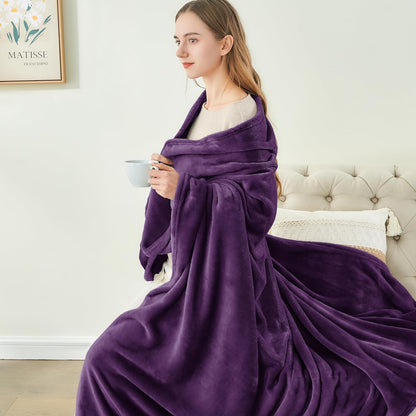 BEDELITE Fleece Blanket Black Throw Blankets for Couch & Bed, Luxury Plush Cozy Fuzzy Blanket 50x60 inches, Super Soft Warm Lightweight Throw Blanket for Travel Camping - Colors A