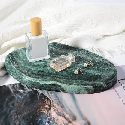 Koville Luxurious Natural Marble Vanity Tray, Cloud Shape Serving Stone Key Tray for Home Decor, 10" x 7" Marble Storage Trays for Bathroom, Stone Plate Holder for Perfume, Candle and Jewelry