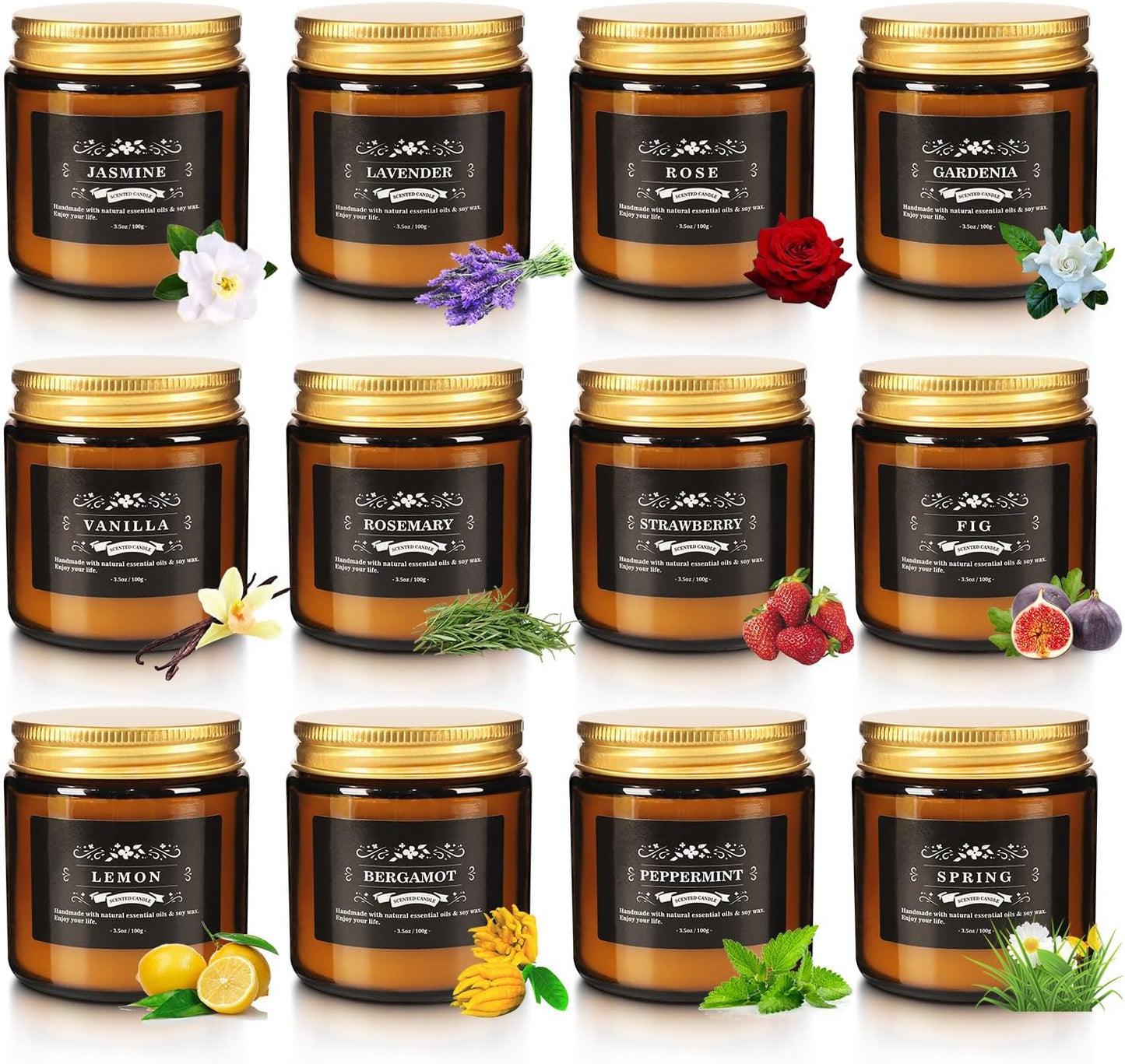 Howemon 24 Pack Scented Candles Set for Home, Relaxing Stress Relief, Aromatherapy - Natural Soy Wax and Fragrance - Gifts for Women, Mom, Best Friend, Wife, Birthday