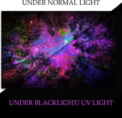 Miytal Blacklight Waterfall Tapestry - UV Reactive Glow in the Dark Neon Forest Wall Hanging, Vibrant Nature Landscape Wonderland for Bedroom, Living Room Decor - 51.2" x 59.1"