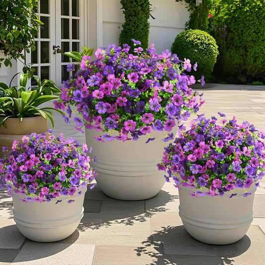 ZFProcess Artificial Flowers Faux Plants Outdoor Fake Flowers Spring Decor,12 Bundles Realistic Plastic Plant Colorful Daisy UV Resistant for Porch Patio Home Yard Garden Window Box Pot Planters