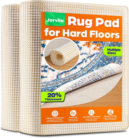Jorvila Non-Slip Rug Pad Gripper 8x10 Feet, Anti Skid Mat for Under Area Rugs, Keeps Rugs in Position and Safe, Thick Cushioned Carpet Pad for Hardwood Floors Protection