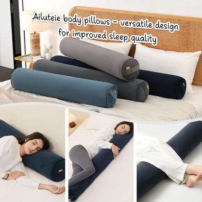 Body Pillow for Adults,Long Round Pillow,Big Cylindrical Pillow,Large Full Bolster Pillows for Side Sleepers (Steel Gray, 47.24"*7.87")