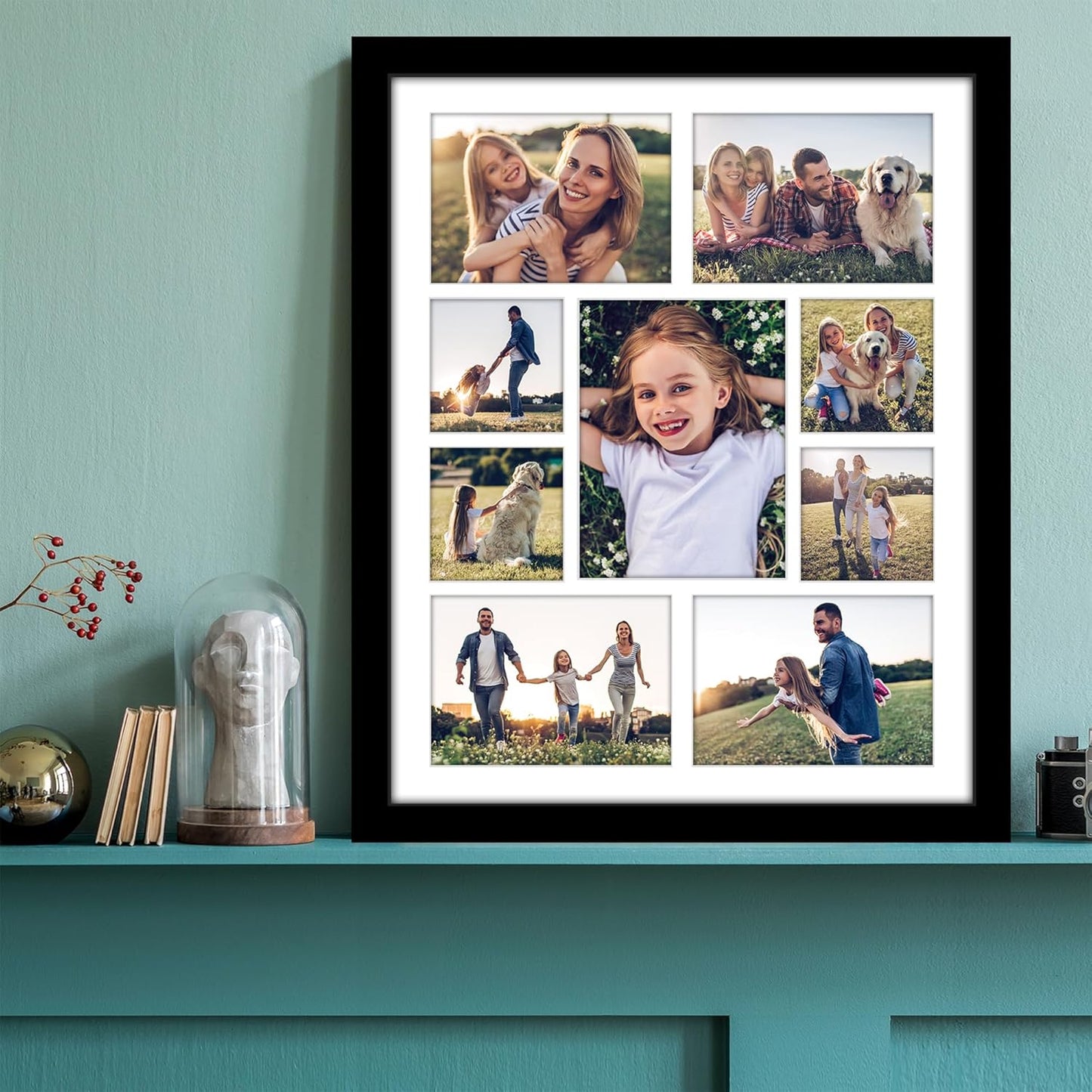 Americanflat 4x6 Collage Picture Frame with Polished Plexiglass - Multi Picture Frames Fit Sixteen 4x6 Photos or Use as One 18x26 Poster Frame for Wall Display - Signature Collection - Black
