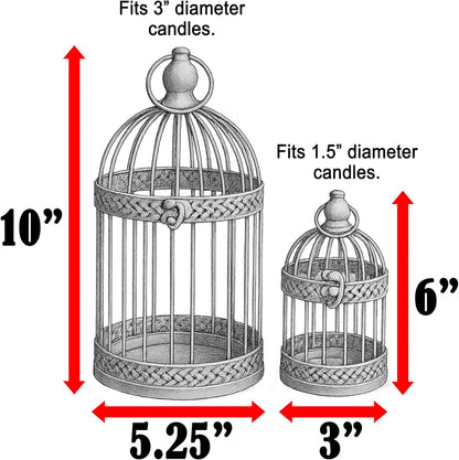 Vela Lanterns Bird Cage Decor Candle Holder Lantern Decorative Wedding Table Centerpiece Decorations, White, Small, Set of 4