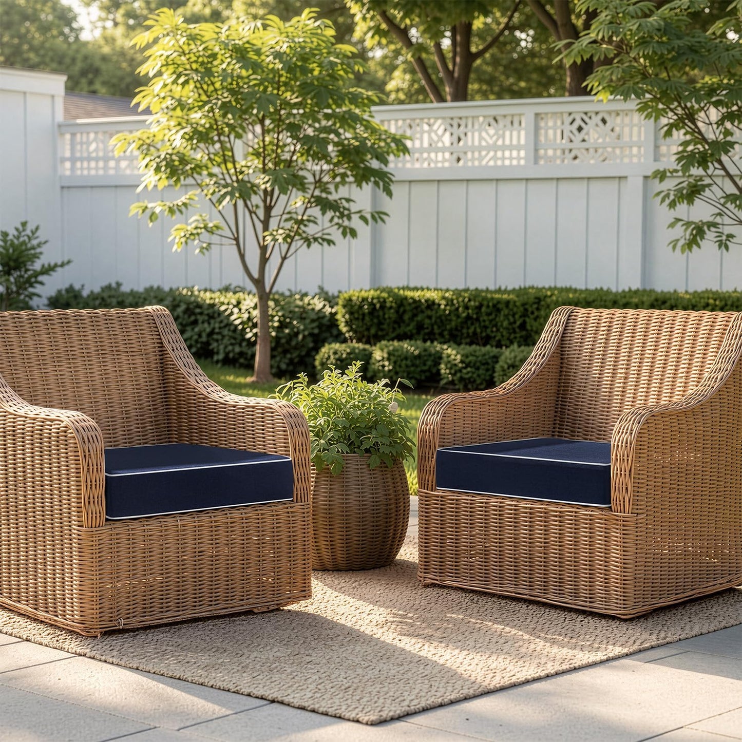 MIULEE Beige Outdoor Bench Cushion Set of 1, 48x18x3 Inch Waterproof Patio Seat Cushions for Swing and Outdoor Furniture Couch Sofa, 3 Year Color Fastness High Density Foam with Adjustable Ties