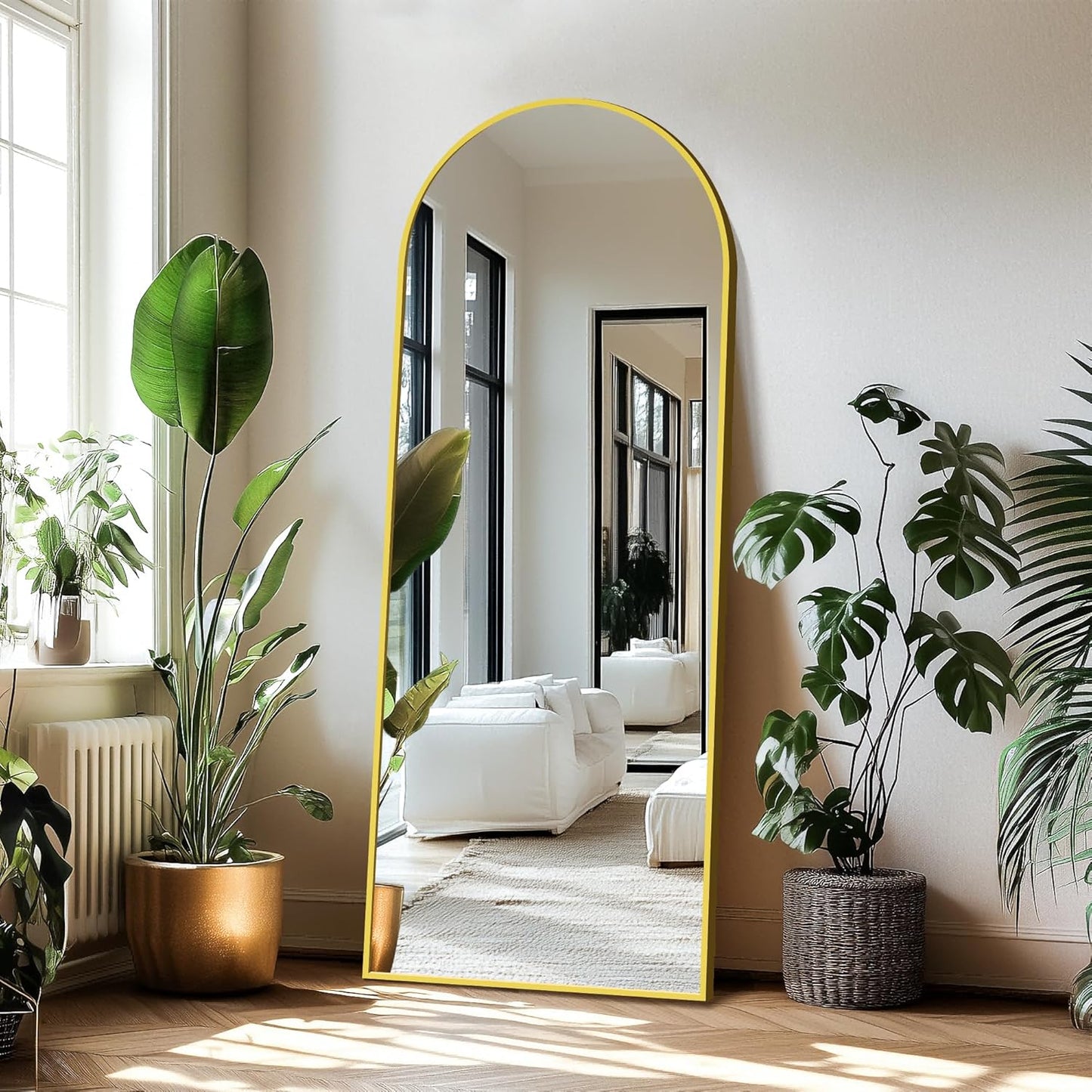 Delma Arched Mirror Full Length,Standing Mirror Full Body,Large Floor with Stand for Wall Entryway Door Bedroom Bathroom Living Room