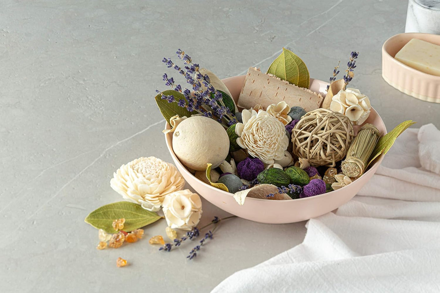 ANDALUCA Secrets of Spring Scented Potpourri | Made in California | Large 20 oz Bag + Fragrance Vial | Notes of Citron, Jasmine and Soft Woods | Floral Spring Home Fragrance