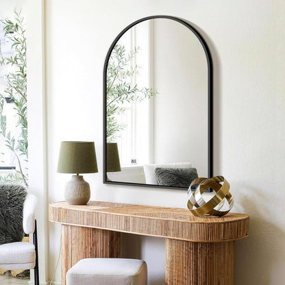 FICTOR Bathroom Mirror for Wall, Arched Vanity Bathroom Mirror for Over Sink, Metal Framed with HD Shatter-Proof Glass for Entryway, Living Room,Bedroom(2 Pack 24” x 36”, Black)