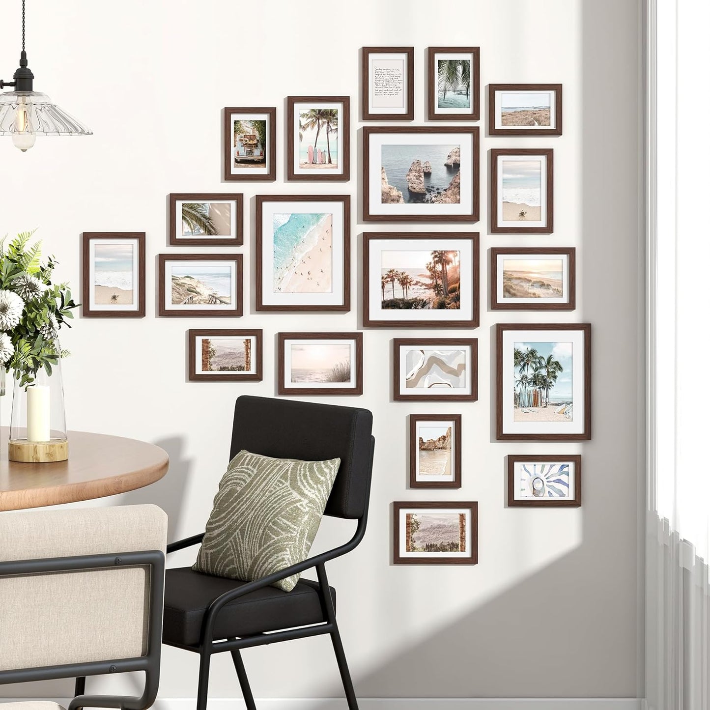 Venusmiles 20 Pack Picture Frames Collage Wall Decor, Gallery Frame Set for Wall Mounting or Tabletop Display, Multi Sizes Including 4pcs 8x10, 8pcs 5x7, 8pcs 4x6, Oak