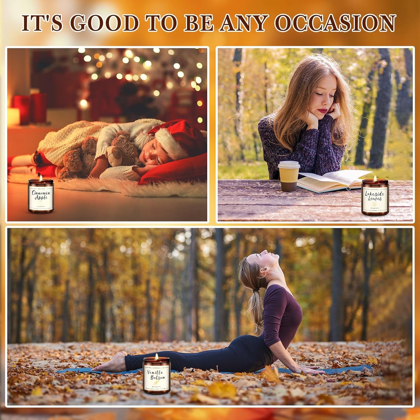 6-Pack Scented Candles for Home, 3.5 Oz Soy Wax Candles Gift Set with Lavender Chamomile & Eucalyptus Mint for Brithday Gifts Women, Mothers Day