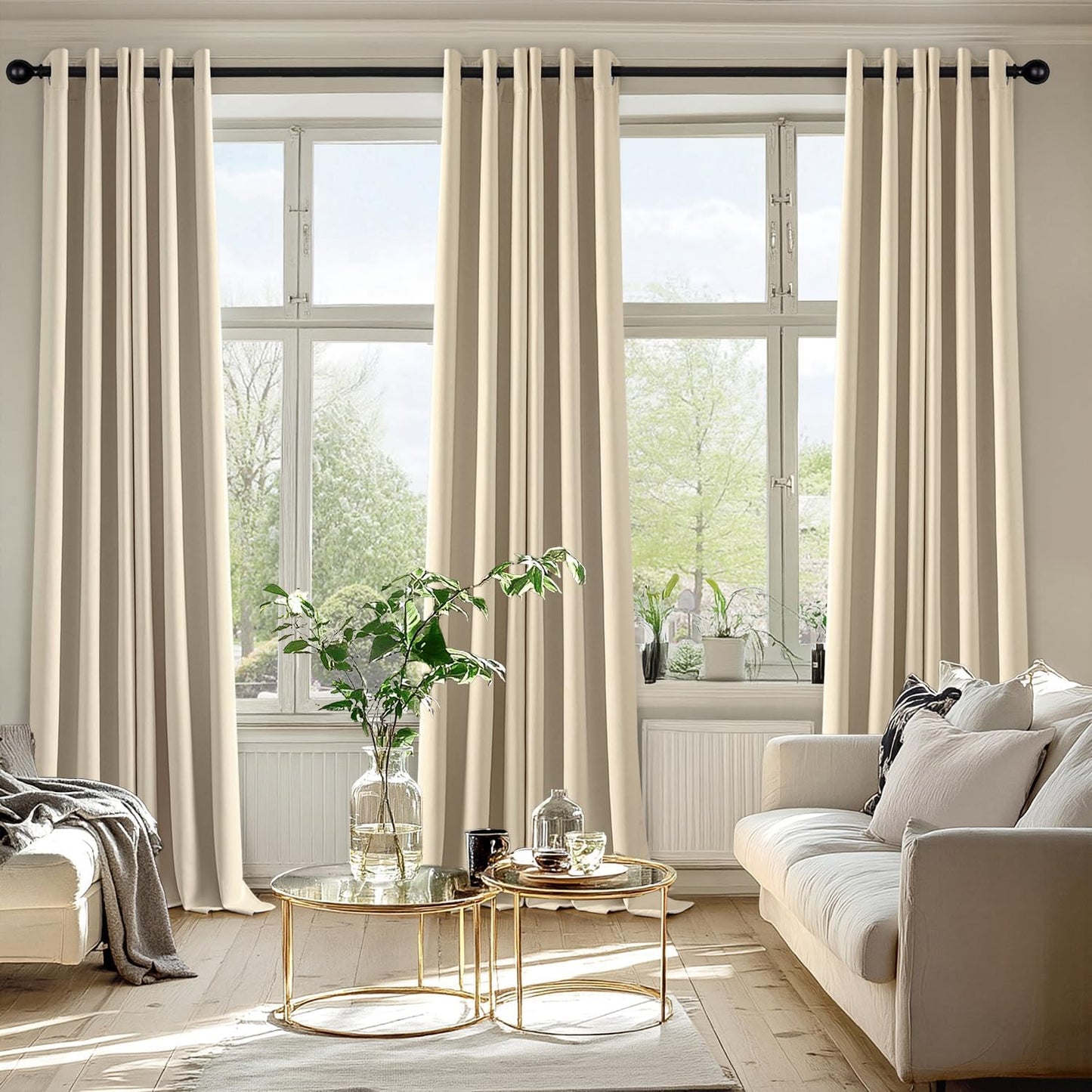 MIULEE Blackout Curtains for Bedroom Living Room 2 Panels, Thermal Insulated Room Darkening Drapes Grommet Noise Reducing Light Blocking Window Treatments 63 Inches Long 40x63 Inch Black - Colors B