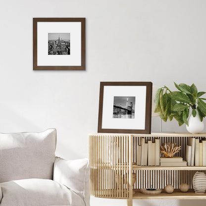 Americanflat 8x10 Picture Frame with Shatter-Resistant Glass - Use as 5x7 Frame with Mat or Display 8x10 Photo Without Mat - Signature Collection - Picture Frames for Tabletop and Wall Display - Black