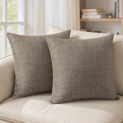 YDKGL Pack of 2 Pillow Covers 18x18, Beige Cream, Couch Decorative Boho Farmhouse Neutral Throw Pillow Case Covers with Zipper, for Living Room Bedroom Soft Pillowcase