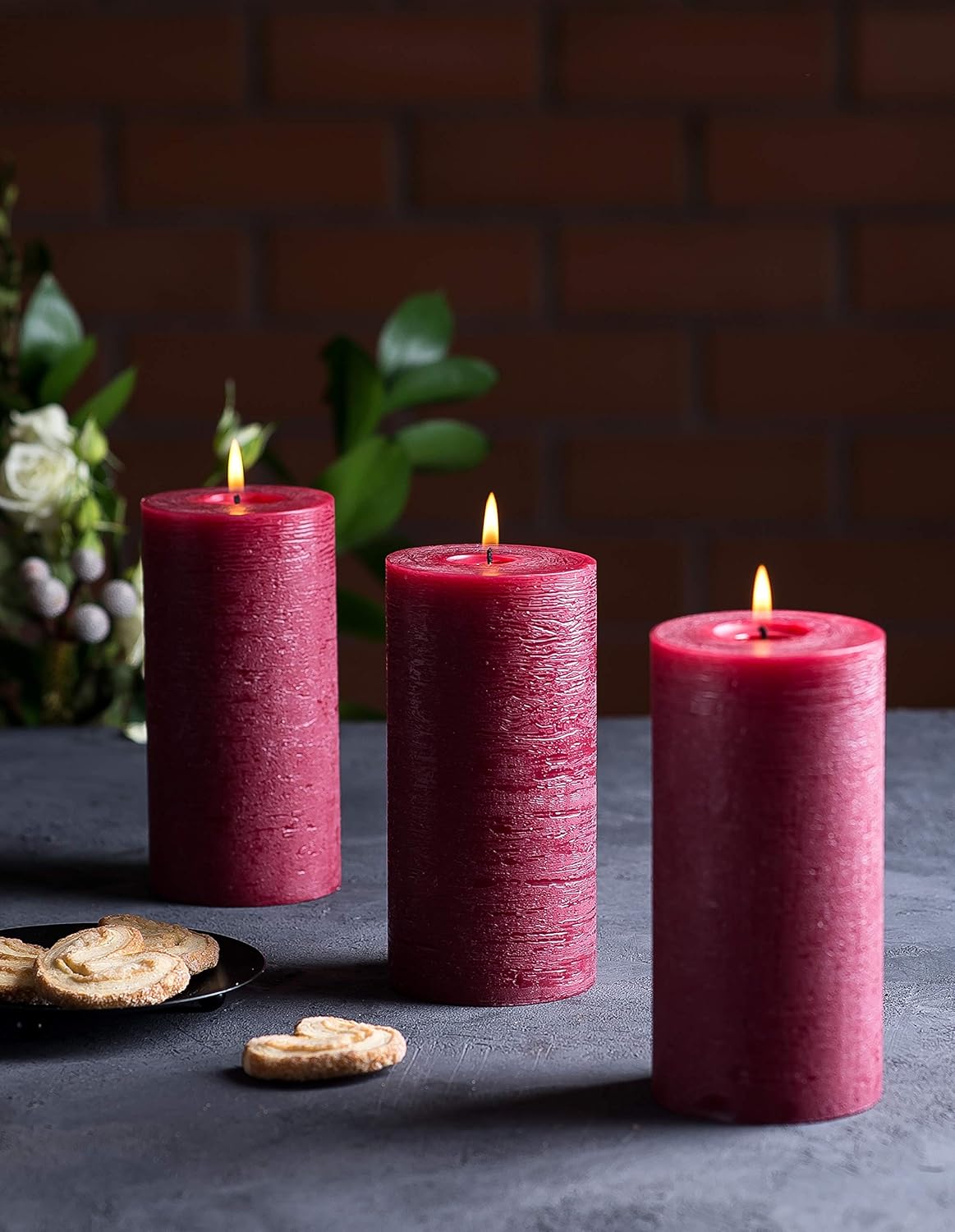 Melt Candle Pillar Candles, 3 Pack - Unscented Candles for Home, Church, Weddings, & More - 3" x 4", Ivory
