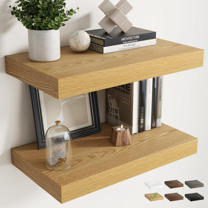 72 Inch Long Floating Shelves for Wall Set of 2, 12"D Wood Grain Bathroom Shelves with Invisible Brackets, Easy Install Engineered Wood Storage Shelves for Kitchen, Living Room, Bedroom, Black Finish
