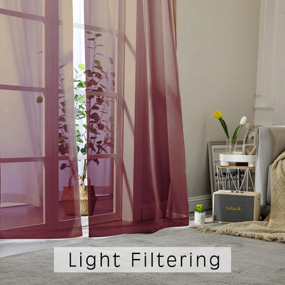 OWENIE Sheer Curtains 84 inches Long 2 Panels Set for Living Room/Bedroom, Rod Pocket Voile Sheer Panel Drapes, White, 2pcs, Each 42" W x 84" L - Colors B