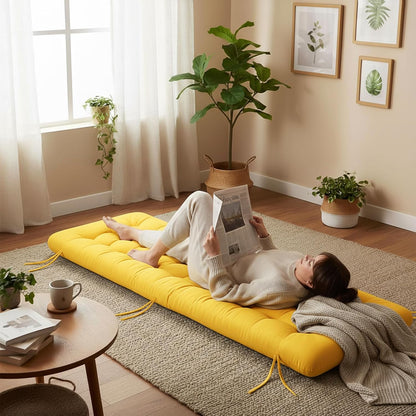 Vercraft Long Floor Cushion Large Floor Cushion with Brushed Cotton Jumbo Lounger Pillow for Outdoor Indoor Bay Window Meditation Yoga Reading Sleeping(Pink)