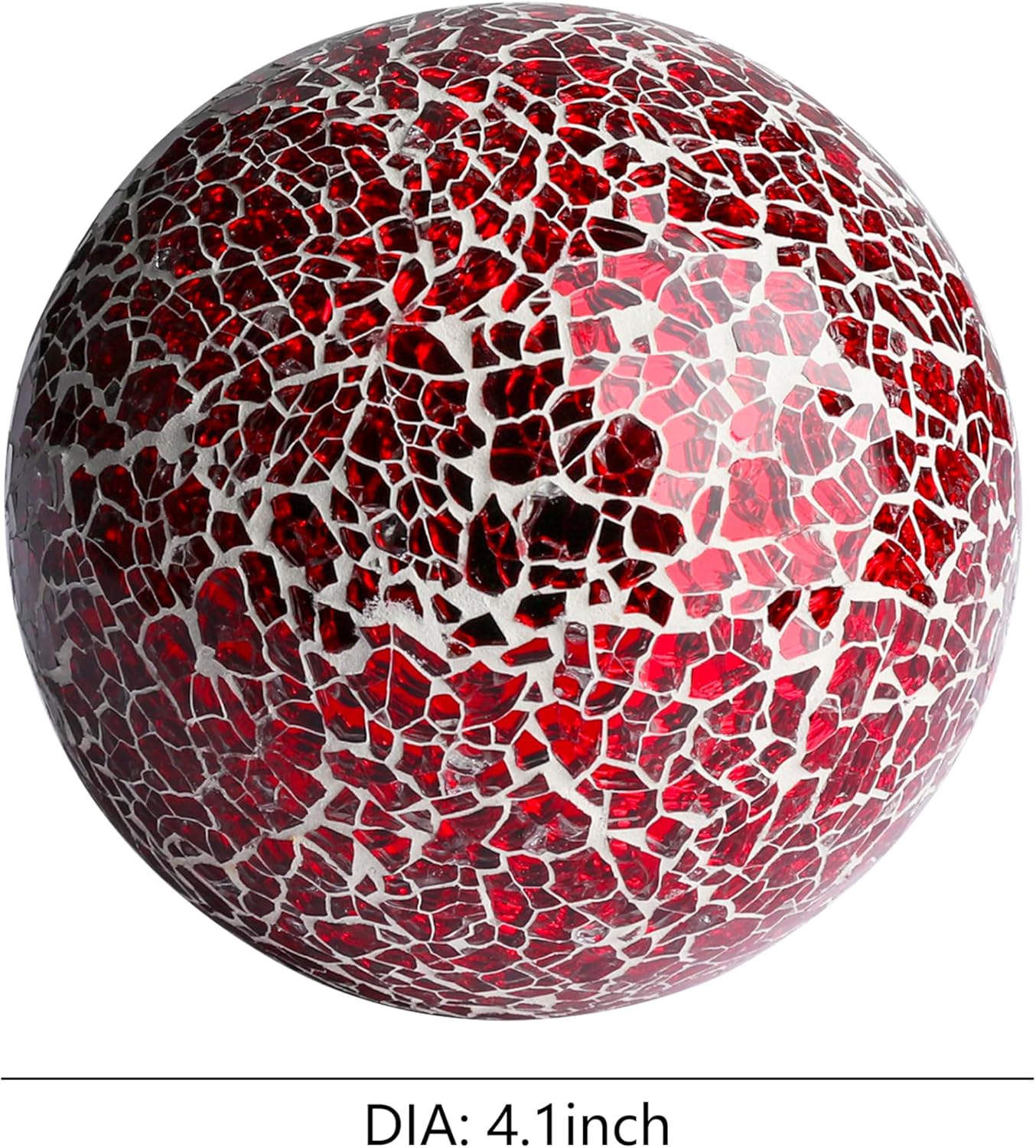Decorative Mosaic Glass Orbs, 4 Inch Diameter, Set of 3 Sphere Balls, Rose Gold (Gold)